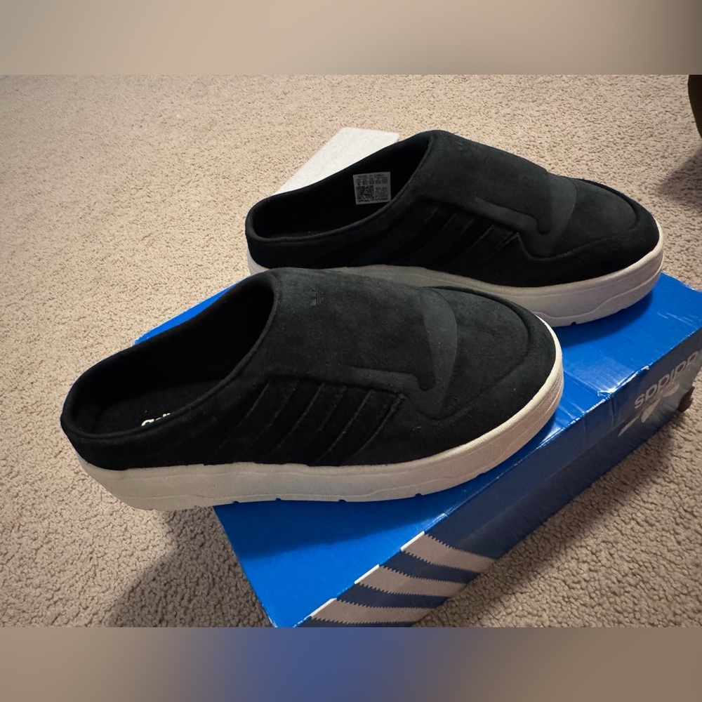 adidas Black Slip-On Mules